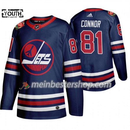 Winnipeg Jets Kyle Connor 81 Adidas 2019 Heritage Classic Navy Trikot Authentic - Kinder